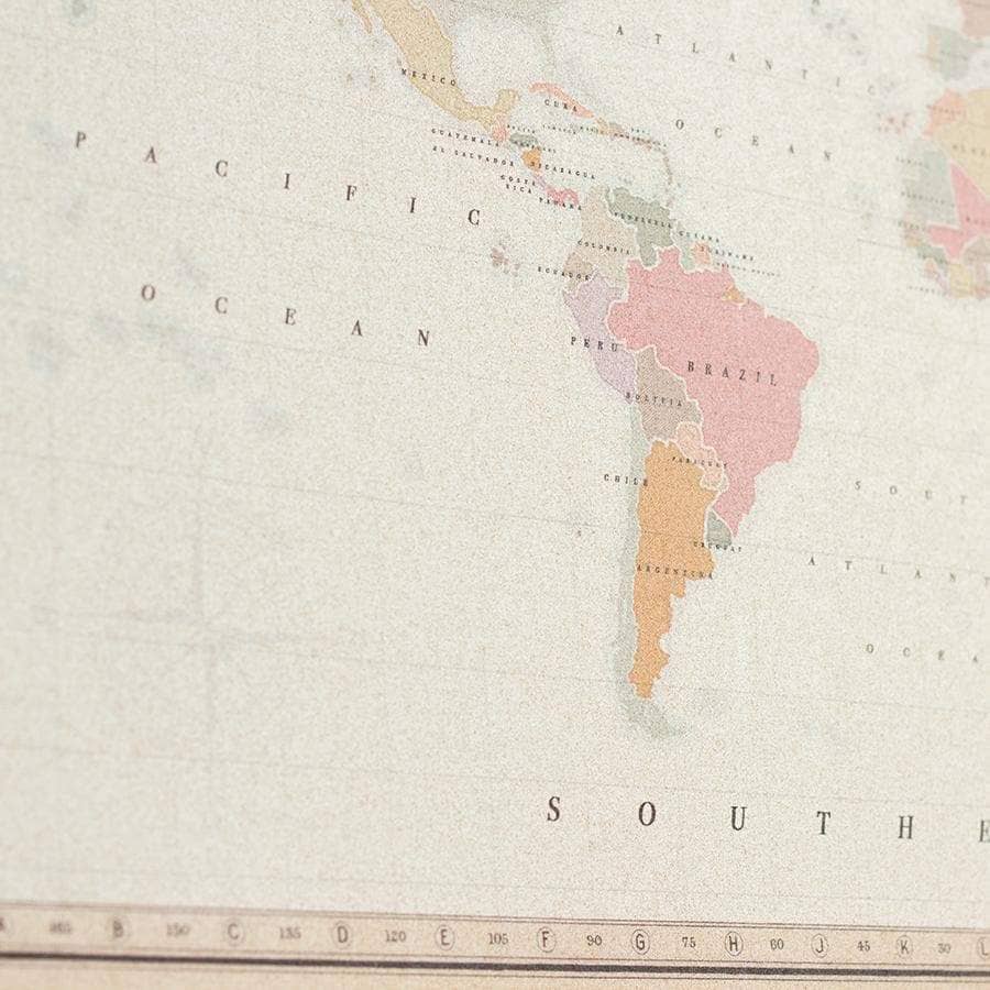 Cork Map Large - Colonial (60 x 45cm)
