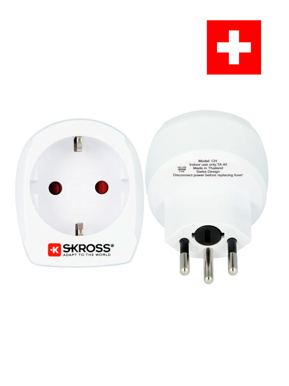 Europe to Switzerland adapter (Type J)