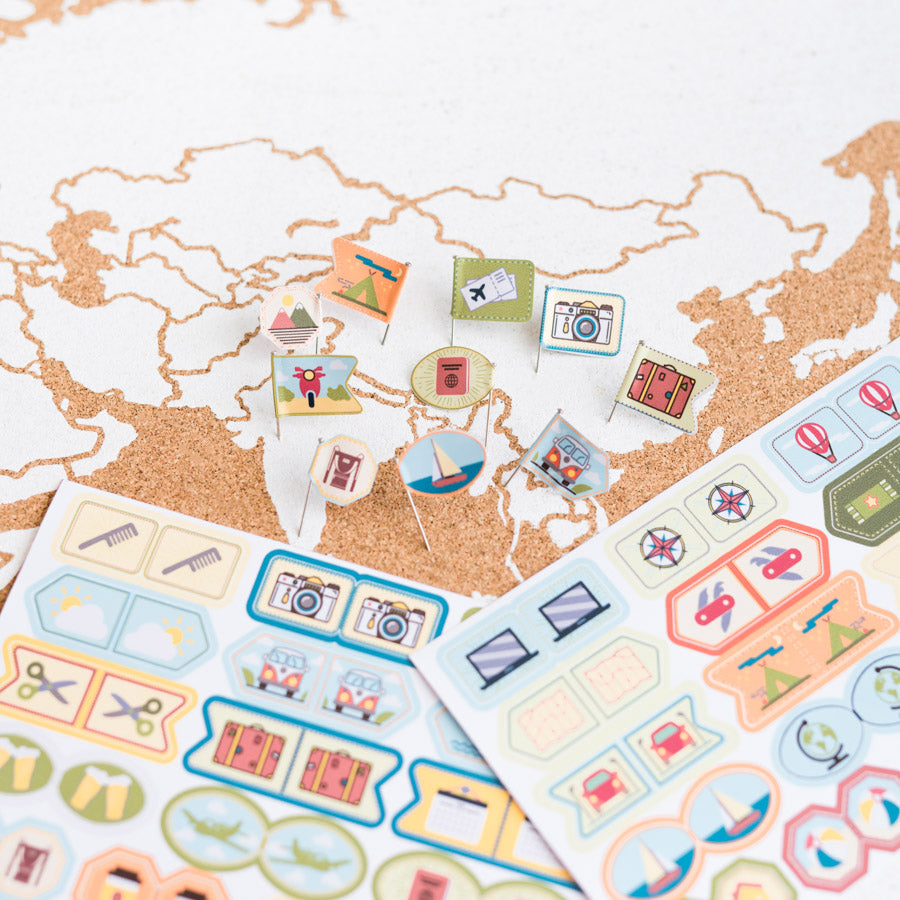 Stickers Set Travelling the World