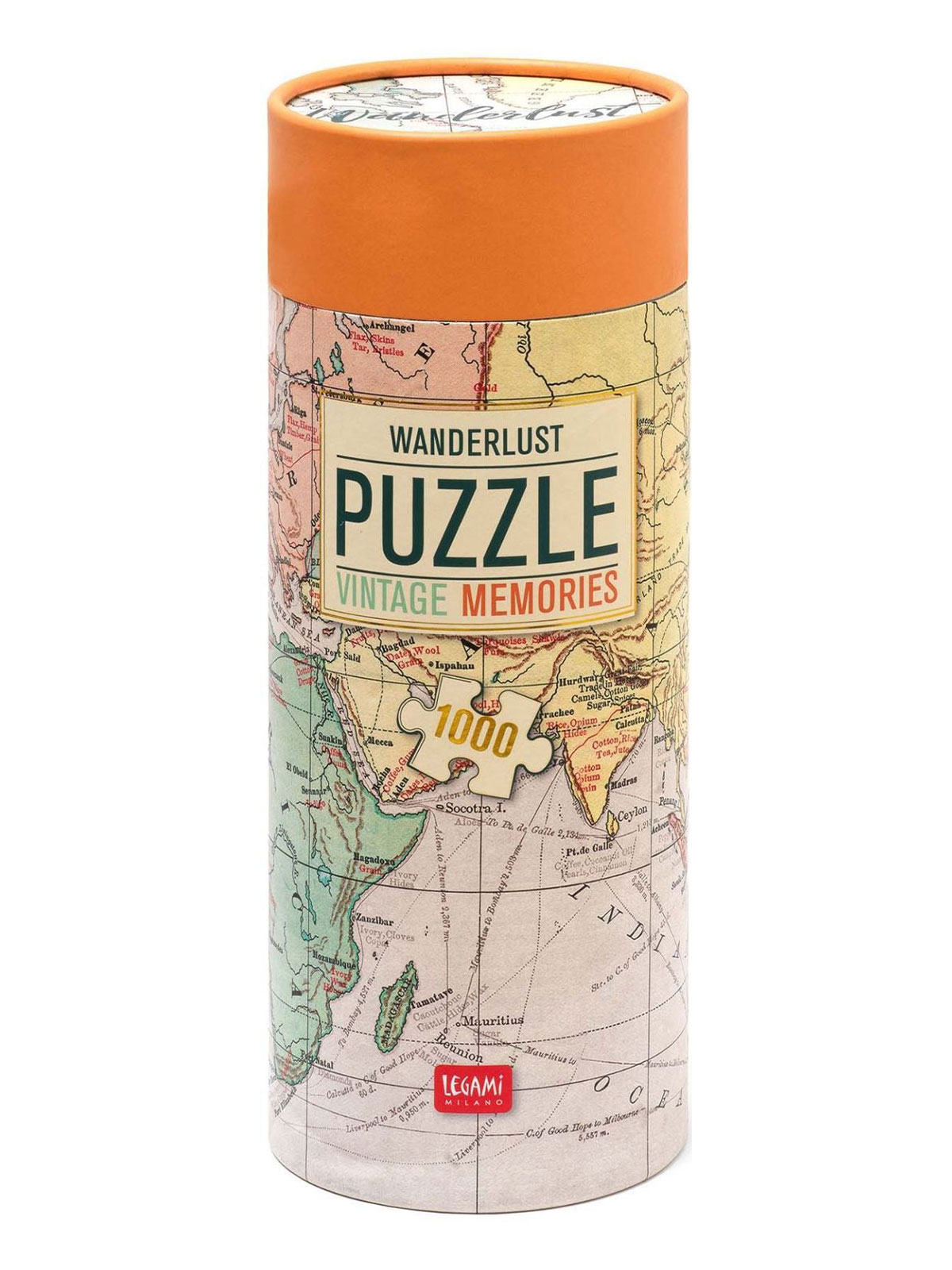 Wanderlust verdenskart puslespill (1000 brikker)