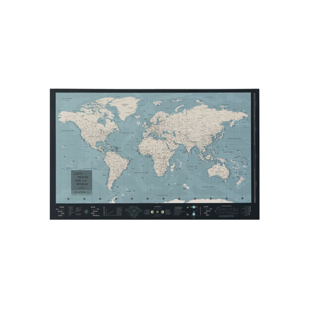World Map Paper Poster (100 x 70 cm) - Blue Moon