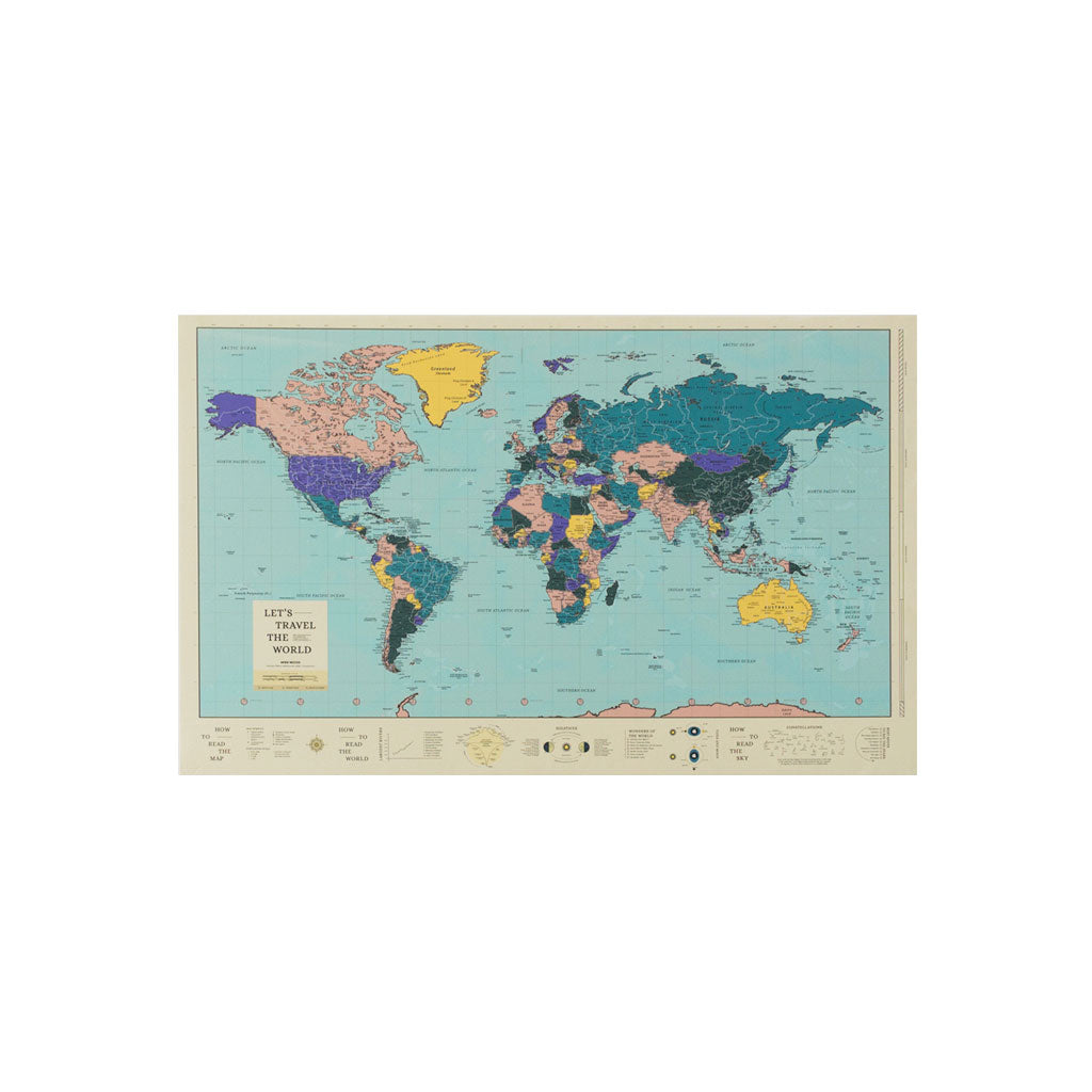 World Map Paper Poster (100 x 70 cm) - Aquarius