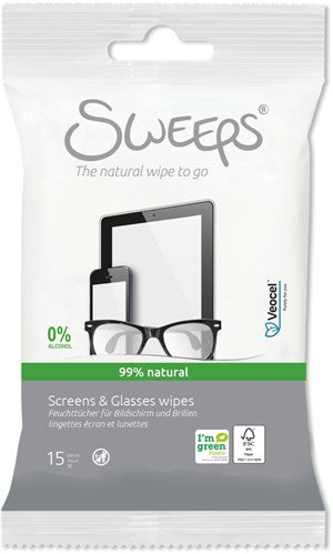 Sweeps Våtservietter Screen & Glasses 15stk