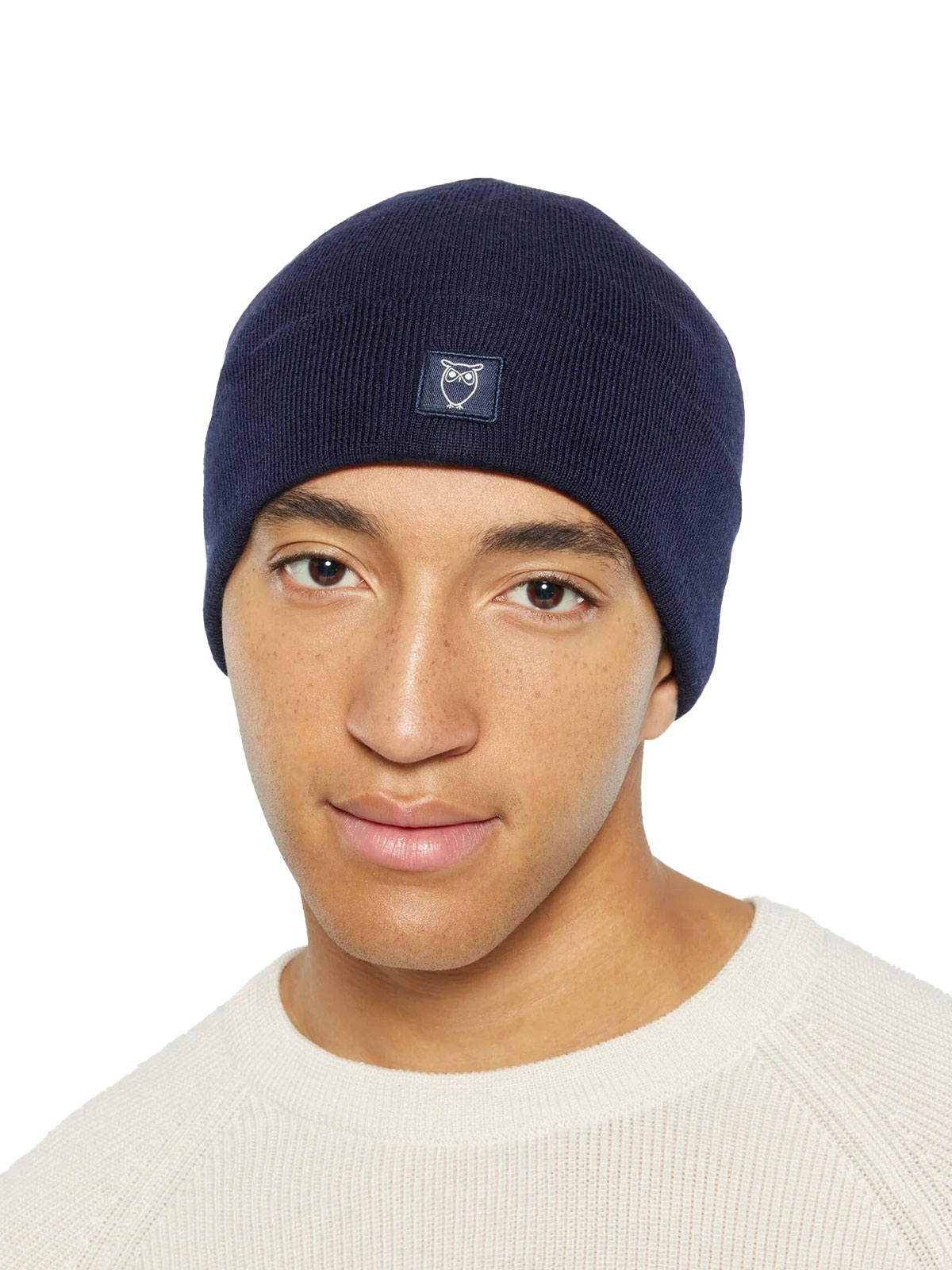 Merino Double Layer Badge Beanie lue