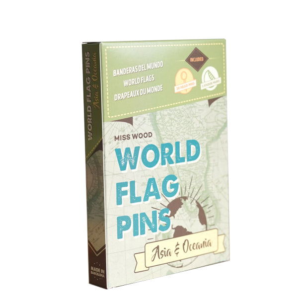 Flag Pins Asia & Oceania for Woody Maps
