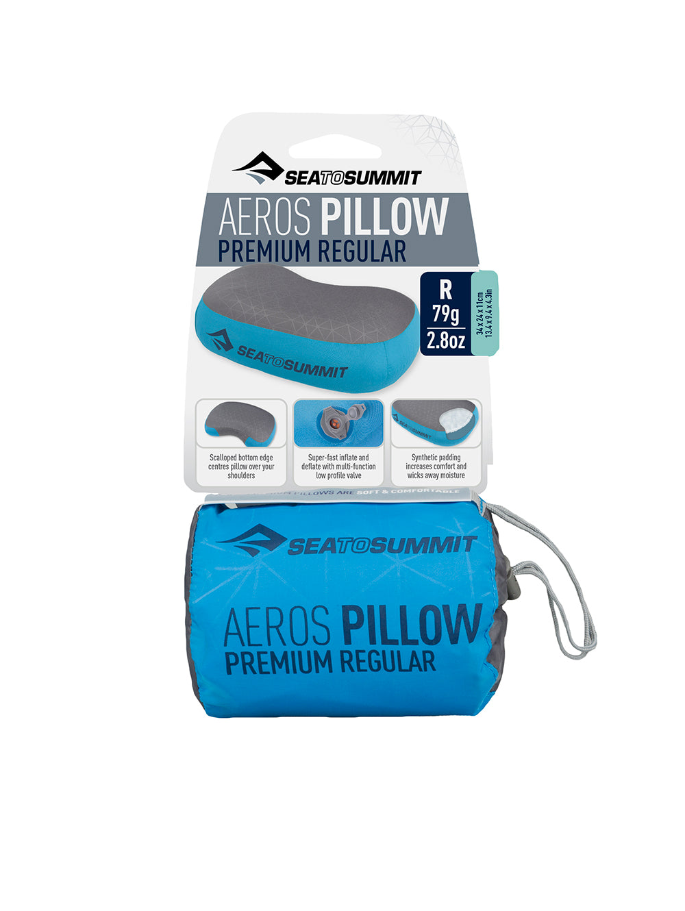 Sea To Summit Aeros Premium Pillow – Regular, Lime Green, Inflatable Camping Pillow