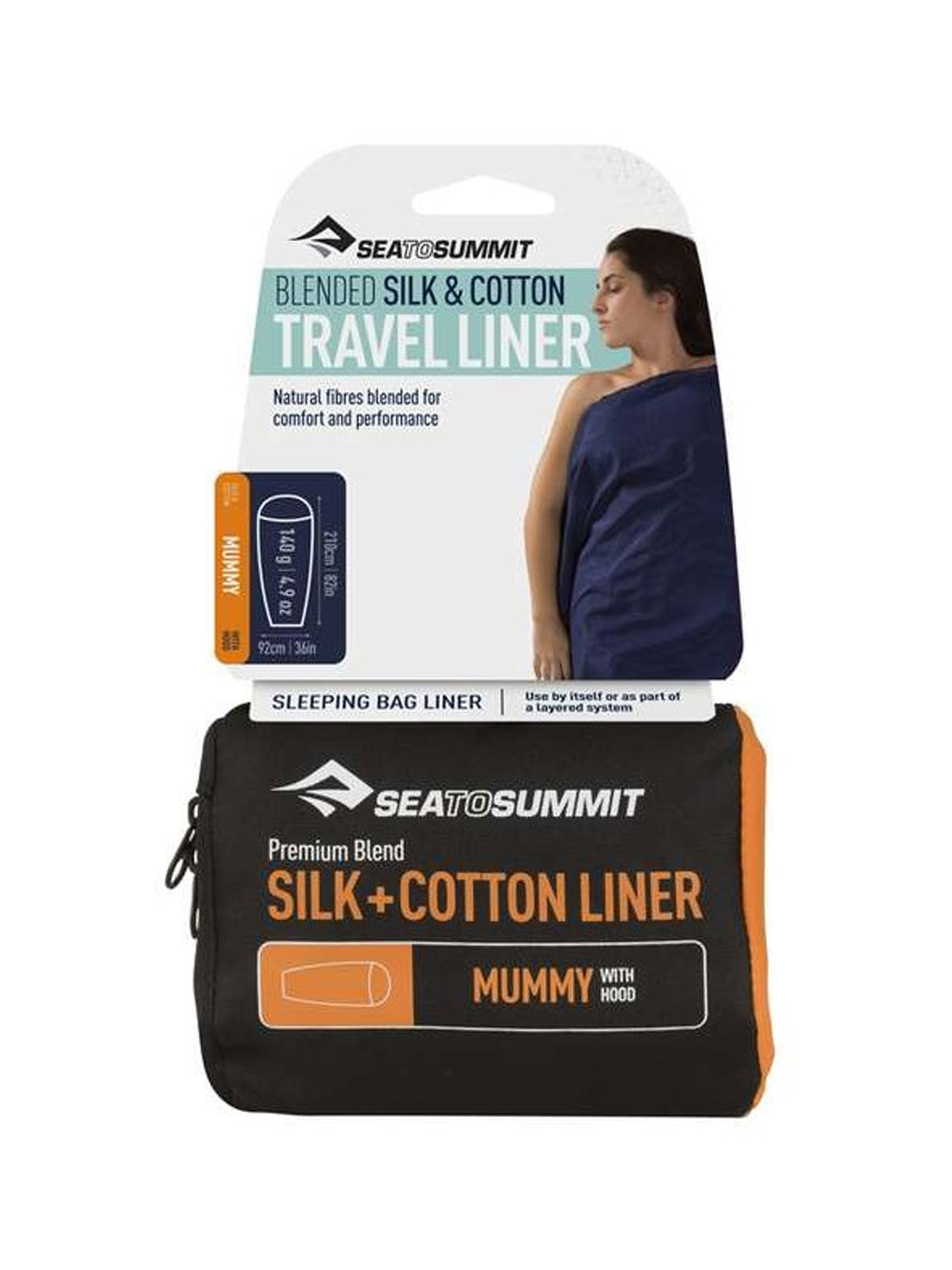Silk & Cotton Travel Liner Mummy lakenpose