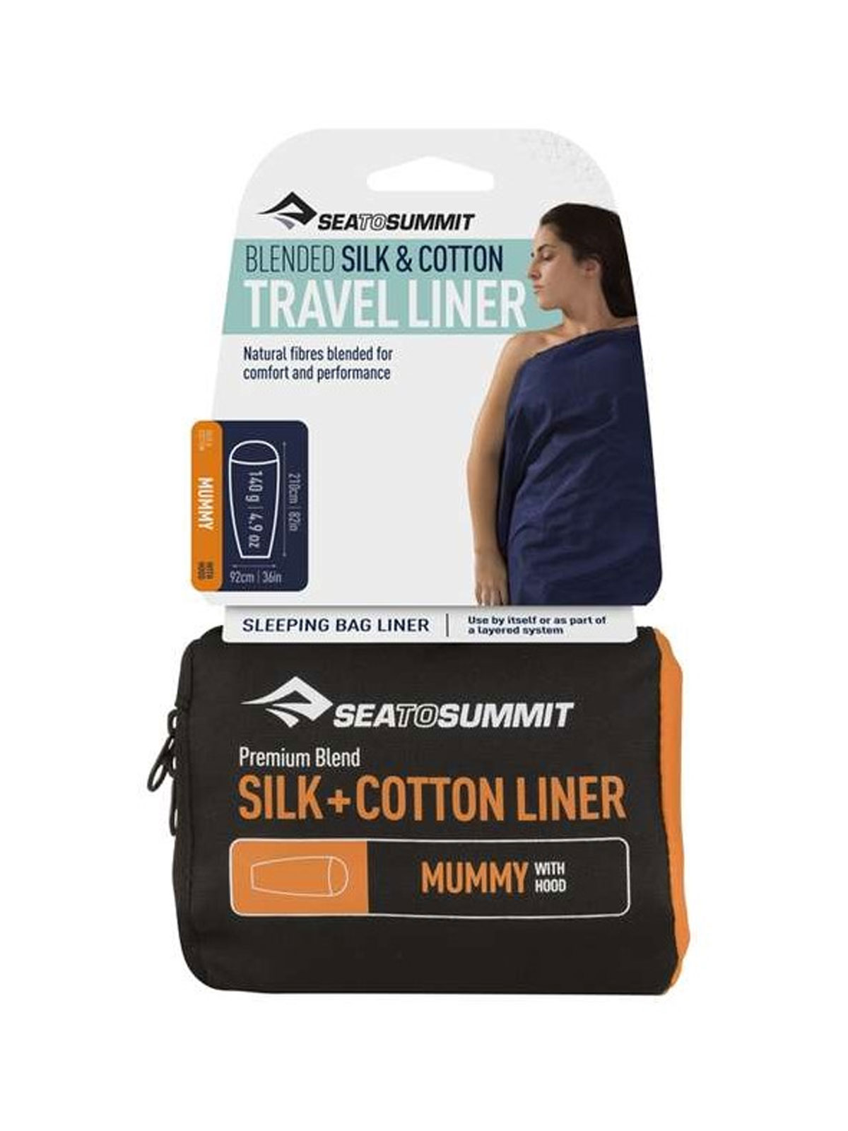 Sea to Summit Silk & Cotton Travel Liner Mummy lakenpose