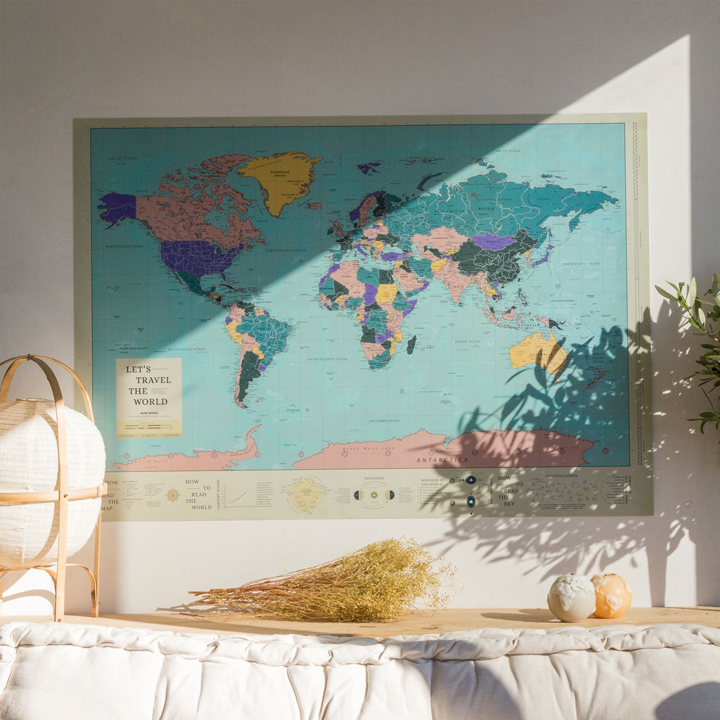 World Map Paper Poster (100 x 70 cm) - Aquarius